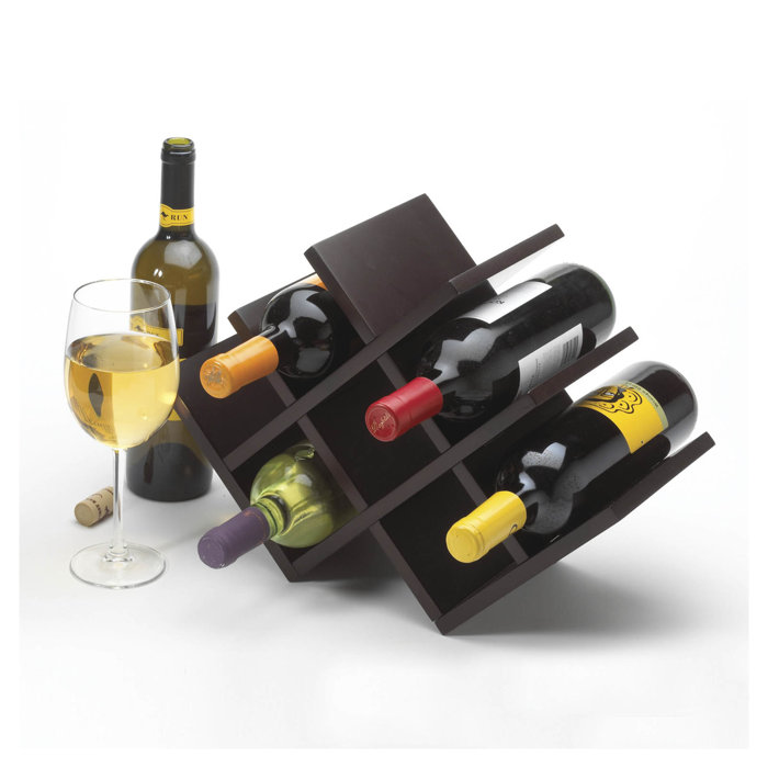 Kamenstein Butterfly Countertop FreeStanding Wooden Wine Rack, Dark